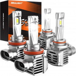 SEALIGHT® S7 9005/HB3 H11/H9/H8 200W 6500K White IP68 LED Headlight Bulbs 2 Pairs