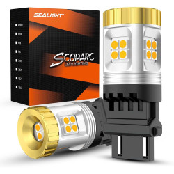 SEALIGHT® SLJ7 3157/3156/3057/T25 LED Turn Signal Light Brake Tail Light Bulbs 24W 2400LM 2000K Amber Yellow 2PCS