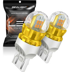 SEALIGHT® SLJ6 7443/7440/T20/W21W LED Brake Tail Light Turn Signal Light Bulbs 30W 3000LM 2000K Amber Yellow 2PCS