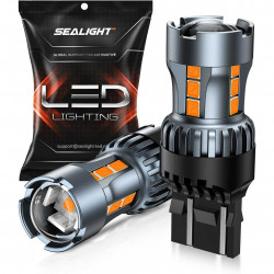 SEALIGHT® SLJ5 7443/7440/T20/W21W LED Turn Signal Light Brake Tail Light Bulbs 20W 2000LM 2000K Amber Yellow 2PCS