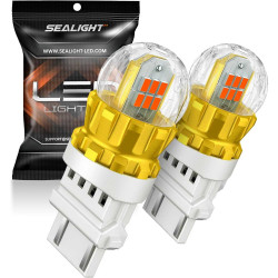 SEALIGHT® SLJ6 3157/3156/3057/T25 LED Brake Tail Light Rear Turn Signal Light Bulbs 10W 3000LM 1000K Red 2PCS