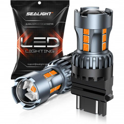 SEALIGHT® SLJ5 3157/3156/3057/T25 LED Turn Signal Light Brake Tail Light Bulbs 20W 2000LM 2000K Amber Yellow 2PCS