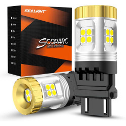 SEALIGHT® SLJ7 3157/3156/3057/T25 LED Backup Reverse Brake Tail Light or Drl Bulbs 24W 2400LM 6000K White 2PCS