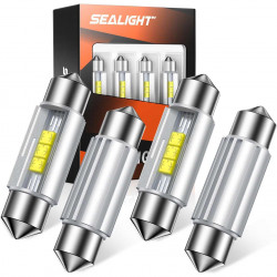 SEALIGHT® XL02 36MM/6418/6411 Festoon LED License Plate/Dome/Map/Trunk Light Bulbs 5W 440LM 6500K White 4Pcs