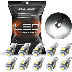 SEALIGHT® M1S T10/194/168/W5W LED License Plate Light Dome/Map/Trunk Light or DRL Bulbs 5W 1500LM 6000K White 10PCS