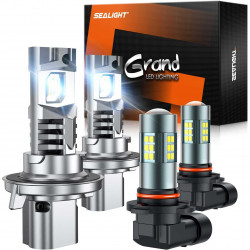 SEALIGHT® G2 9008/H13 LED Headlight Bulbs H10/9145/9140 LED Fog Light Bulbs Combo IP68 2Pairs