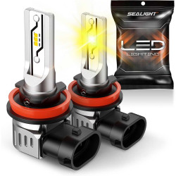 SEALIGHT® F5 H11/H16/H8/H9 LED Fog Light Bulbs 3000K Golden Yellow 30W 10000LM IP68 2PCS