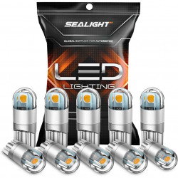 SEALIGHT® SL1 T10/194/168/W5W LED License Plate Light Dome/Map/Trunk Light or DRL Bulbs 5W 600LM 2700K Amber Yellow 10PCS