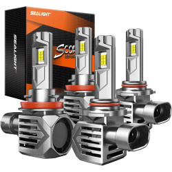 SEALIGHT® S7S 9005/HB3 H11/H9/H8 260W 6500K White IP68 LED Headlight Bulbs 2 Pairs