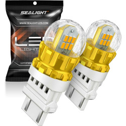 SEALIGHT® SLJ6 3157/3156/3057/T25 LED Brake Tail Light Turn Signal Light Bulbs 10W 3000LM 2000K Amber Yellow 2PCS