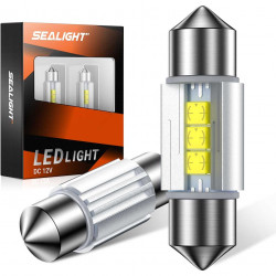 SEALIGHT® XL02 31MM/DE3175/DE3021 Festoon LED License Plate/Dome/Map/Trunk Light Bulbs 5W 440LM 6500K White 2Pcs