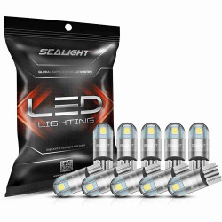 SEALIGHT® SL1 T10/194/168/W5W LED License Plate Light Dome/Map/Trunk Light or DRL Bulbs 5W 600LM 6000K White 10PCS