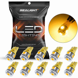 SEALIGHT® M1S T10/194/168/W5W LED License Plate Light Dome/Map/Trunk Light or DRL Bulbs 5W 1500LM 2700K Amber Yellow 10PCS